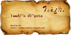 Tamás Ágota névjegykártya