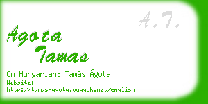 agota tamas business card